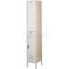 Lyon Double Tier 2 Door Steel Locker With Recessed Handle, 12"Wx18"Dx36"H, Putty, Assembled