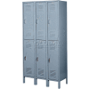 Lyon Double Tier 6 Door Steel Locker With Recessed Handle, 12"Wx12"Dx30"H, Gray, Unassembled
