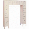 Lyon 16 Person Locker With Hasp Handles, 69"Wx18"Dx78"H, Putty, Unassembled