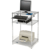 Nexel™ Chrome fil plateau ordinateur station de travail avec plateau de clavier, 30" W x 24 « D x 42" H