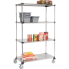 Nexel® Stainless Steel Shelf Truck 48x24x80 1200 Lb. Capacity with Brakes