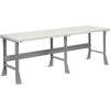 Global Industrial Flared Leg Workbench w/ Laminate Square Edge Top, 96"W x 36"D, Gray