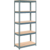 Global Industrial™ Extra Heavy Duty Shelving 36"W x 12"D x 84"H With 5 Shelves, Wood Deck, Gry