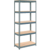 Global Industrial Extra Heavy Duty Shelving 36"W x 12"D x 60"H With 5 Shelves, Wood Deck, Gry