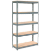 Global Industrial™ Extra Heavy Duty Shelving 48"W x 18"D x 84"H With 5 Shelves, Wood Deck, Gry