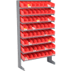 Global Industrial 8 Shelf Floor Pick Rack - 64 Red Plastic Shelf Bins 4 Inch Wide 33x12x61