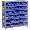 Global Industrial™ Steel Shelving avec Total 42 4"H Plastic Shelf Bins Blue, 36x12x39-7 Shelves