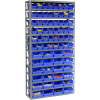Rayonnages mondiaux industriels™ d’acier - Total 72 4"H Plastique Shelf Bins Bleu, 36x12x72-13 Étagères