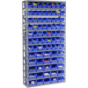 Rayonnages mondiaux industriels™ d’acier - Total 81 4"H Plastique Shelf Bins Bleu, 36x12x72-13 Étagères