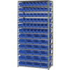 Rayonnages mondiaux industriels™ d’acier - Total 72 4"H Plastique Shelf Bins Bleu, 36x18x72-13 Étagères