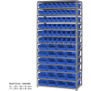 Rayonnages mondiaux industriels™ d’acier - Total 76 4"H Plastique Shelf Bins Bleu, 36x18x72-13 Étagères