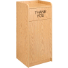 Global Industrial Wooden Waste Receptacle with Tray Top, 36 Gallon, Oak