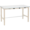 Global Industrial™ 96 x 36 Adaptable Height Workbench - Tablier de puissance, Laminate Square Edge Tan