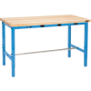 Global Industrial™ 48 x 30 Adaptable Height Workbench - Tablier de puissance, Maple Square Edge Blue