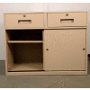 Fenco Lowboy Teller piédestal Cabinet S-641-je - Portes coulissantes de tiroirs 2 37" W x 19 « D x 27-7/8 » H gris