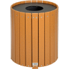 Global Industrial Recycled Plastic Round Trash Can With Liner, 32 Gallon, Cedar
