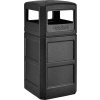 Global Industrial Square Plastic Waste Receptacle With Dome Lid, 42 Gallon, Black