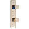 Global Industrial Six Tier 6 Door Box Locker, 12"Wx18"Dx12"H, Tan, Unassembled