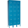 Global Industrial™ Six Tier 18 Door Box Locker, 12"Wx18"Dx12"H, Blue, Assembled