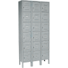 Global Industrial Six Tier 18 Door Box Locker, 12"Wx18"Dx12"H, Gray, Unassembled