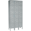 Global Industrial™ 6-Tier 18 Door Box Locker, 12"W x 15"D x 12"H, Gray, Unassembled