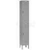 Global Industrial™ Paramount® 2-Tier 2 Door Locker, 12"Wx18"Dx36"H, Gray, Assembled