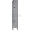 Global Industrial Paramount® 2-Tier 2 Door Locker, 12"Wx18"Dx36"H, Gray, Assembled