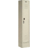 Global Industrial Single Tier 1 Dr Extra Wide Locker, Pull Latch, 15"Wx18"Dx72"H,Tan,Assembled