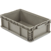 Global Industrial™ Stackable Straight Wall Container, Solid, 24"Lx15"Wx7-1/2"H, Gray