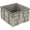 Global Industrial™ Stackable Straight Wall Container, Solid, 24"Lx22-1/2"Wx14-1/2"H, Gray
