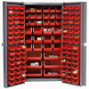Global Industrial™ Bin Cabinet Deep Door - 132 Red Bins, 16Ga. Cabinet assemblé 38 x 24 x 72