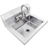 Global Industrial™ Stainless Steel Wall Mount Hand Sink W/Faucet & Strainer, 14"x10"x5 » Deep