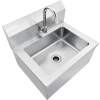 Global Industrial™ Stainless Steel Hands Free Wall Mount Sink W/Faucet, 14"x10"x5 » Deep
