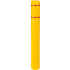 Global Industrial™ Reflective Bollard Sleeve, 6" Dia. x 52"H, Yellow With Red Tape