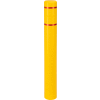 Global Industrial Reflective Bollard Sleeve, 6" Dia. x 52"H, Yellow With Red Tape