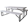 Global Industrial™ Table de pique-nique en plastique pliante de 6', Blanc