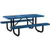 Table de pique-nique rectangulaire Global Industrial™ 6', métal perforé, bleu