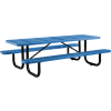 Table de pique-nique rectangulaire Global Industrial™ 8', métal perforé, bleu