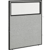 Interion® panneau de cloison bureau avec fenêtre partielle, 48-1/4" W x 60" H, gris