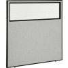 Interion® Office Partition Panel with Partial Window, 60-1/4"W x 60"H, Gray