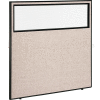 Interion® Panneau de partition de bureau avec fenêtre partielle, 60-1/4 « L x 60 « H, Tan