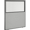 Interion® Office Partition Panel with Partial Window, 60-1/4"W x 72"H, Gray