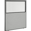 Interion® panneau de cloison bureau avec fenêtre partielle, 60-1/4" W x 72" H, gris
