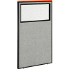 Interion® Deluxe Bureau cloison panneau avec fenêtre partielle, 36-1/4" W x 61-1/2" H, gris