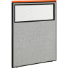 Interion® Deluxe Office Partition Panel with Partial Window, 48-1/4"W x 61-1/2"H, Gray