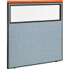 Interion® Deluxe Bureau cloison panneau avec fenêtre partielle, 60-1/4" W x 61-1/2" H, bleu
