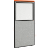 Interion® Deluxe Bureau cloison panneau avec fenêtre partielle, 36-1/4" W x 73-1/2" H, gris