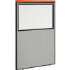 Interion® Deluxe Bureau cloison panneau avec fenêtre partielle, 48-1/4" W x 73-1/2" H, gris