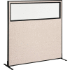 Panneau de partition de bureau autoportant Interion® avec fenêtre partielle, 60-1/4 « L x 60 « H, Tan