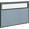 Interion® panneau de cloison bureau avec fenêtre partielle, 60-1/4" W x 42" H, bleu